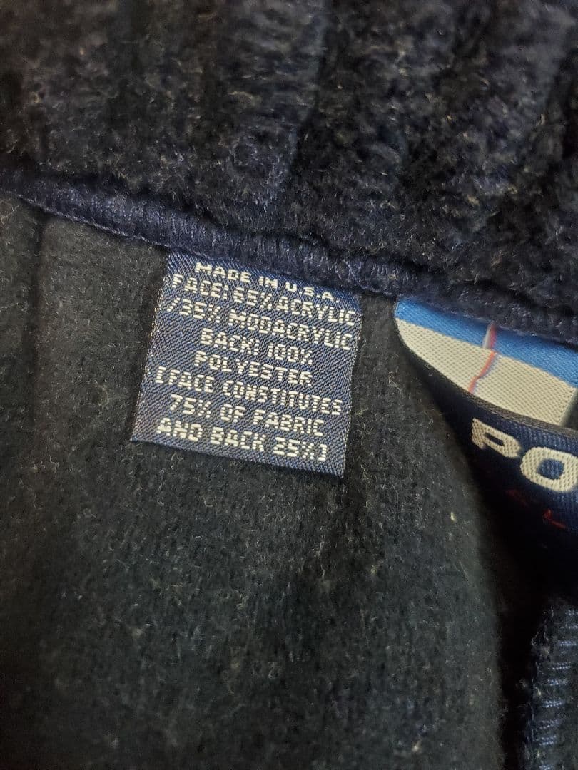 90s〜00s POLO SPORT フリースボアパンツ ネイビー M ナイガイ