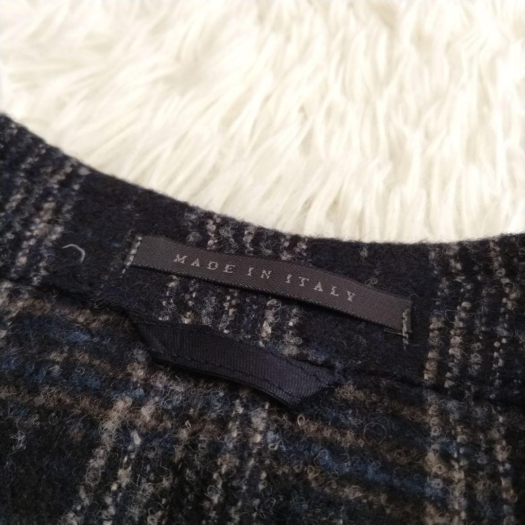 美品　ルビアム テーラードジャケット チェック アンコン仕立て ネイビー　М