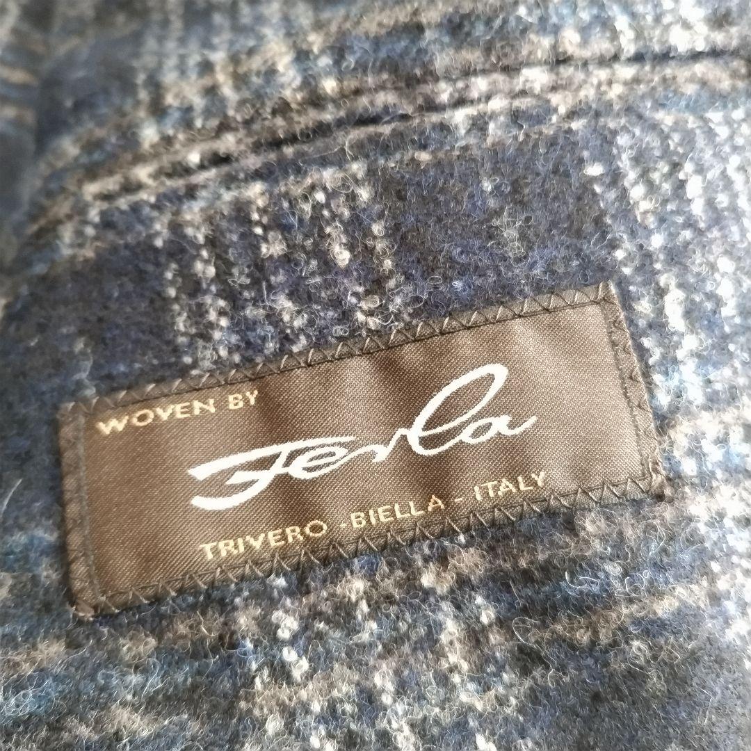 美品　ルビアム テーラードジャケット チェック アンコン仕立て ネイビー　М