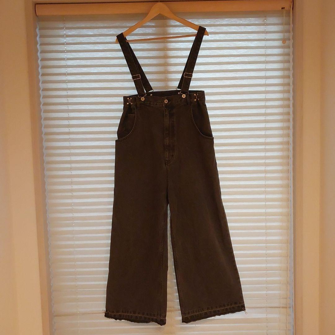 【DOUDOU】ブラックデニム サロペット オーバオール Fサイズ