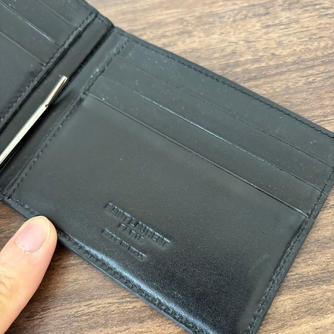 SAINT LAURENT サンローラン マネークリップ レザー ブラック