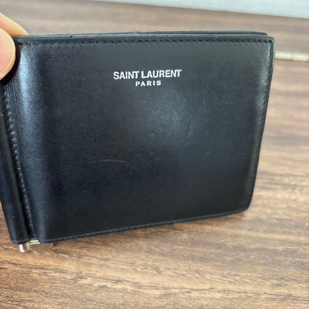 SAINT LAURENT サンローラン マネークリップ レザー ブラック