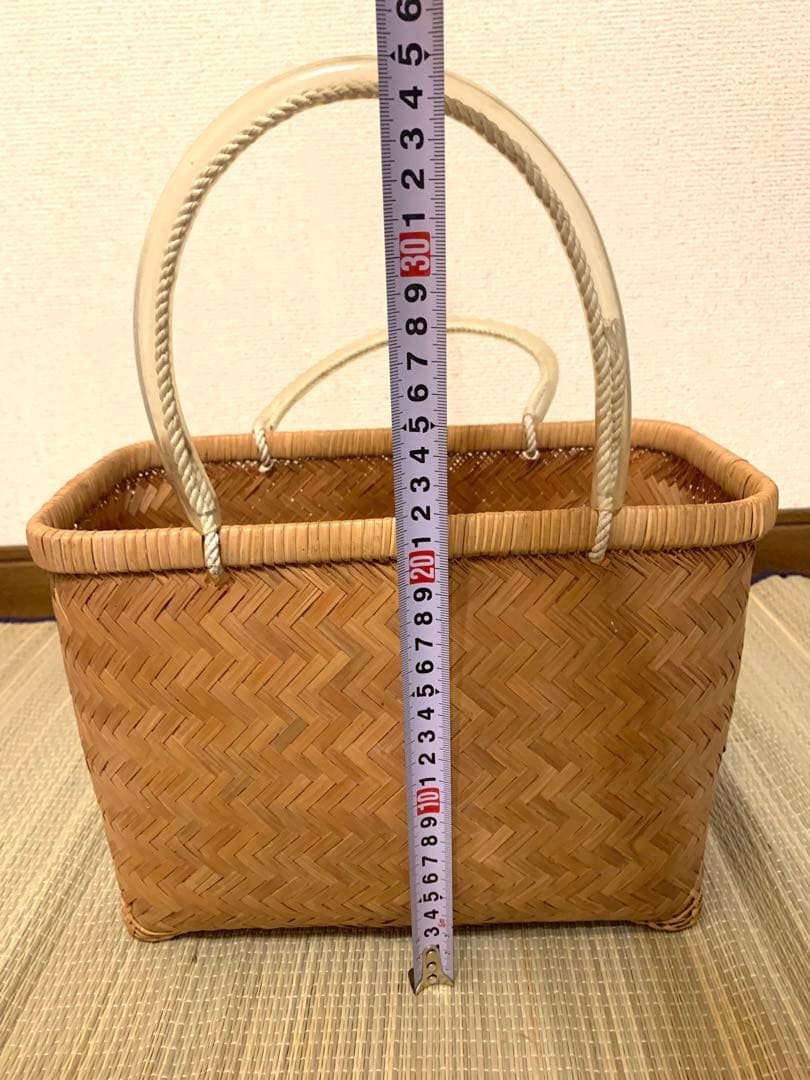 鳥越竹細工　市場かご●特選●貴重●取手部ビニール 岩手県産