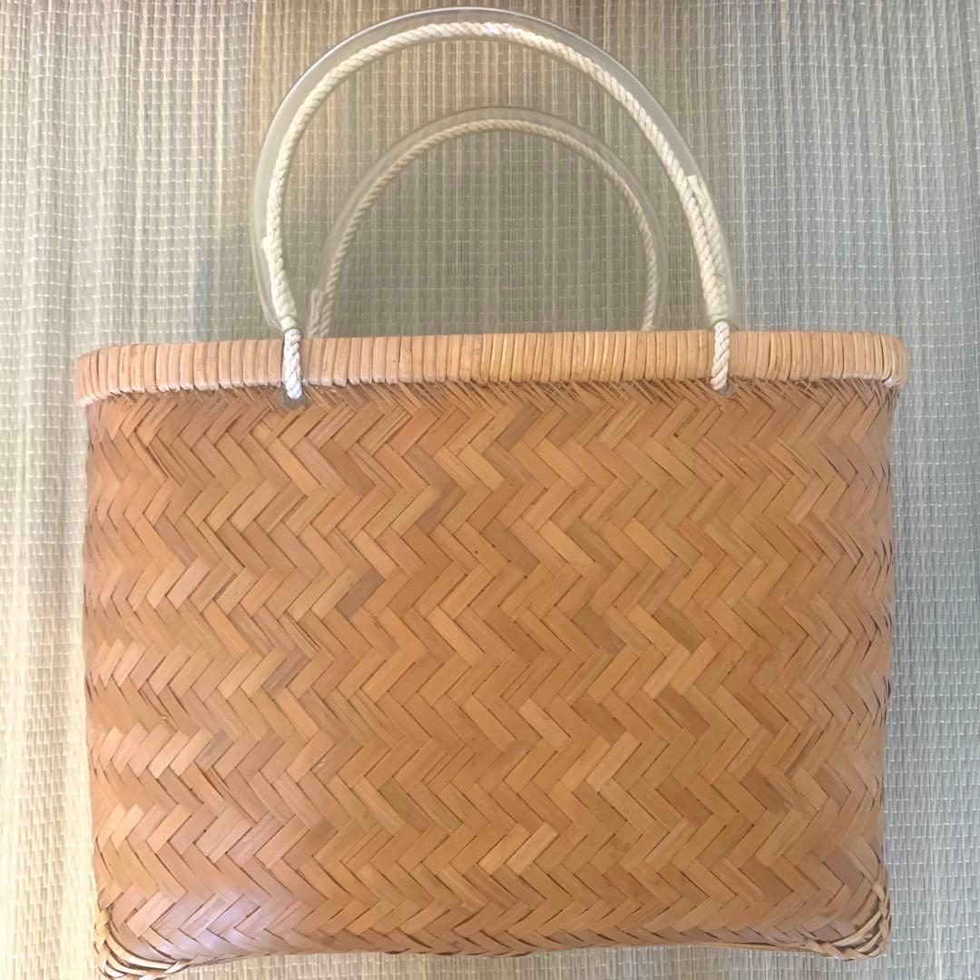 鳥越竹細工　市場かご●特選●貴重●取手部ビニール 岩手県産