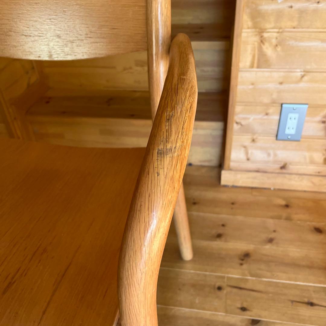 無印良品　オーク材アームチェア ダイニングチェア　Ａ