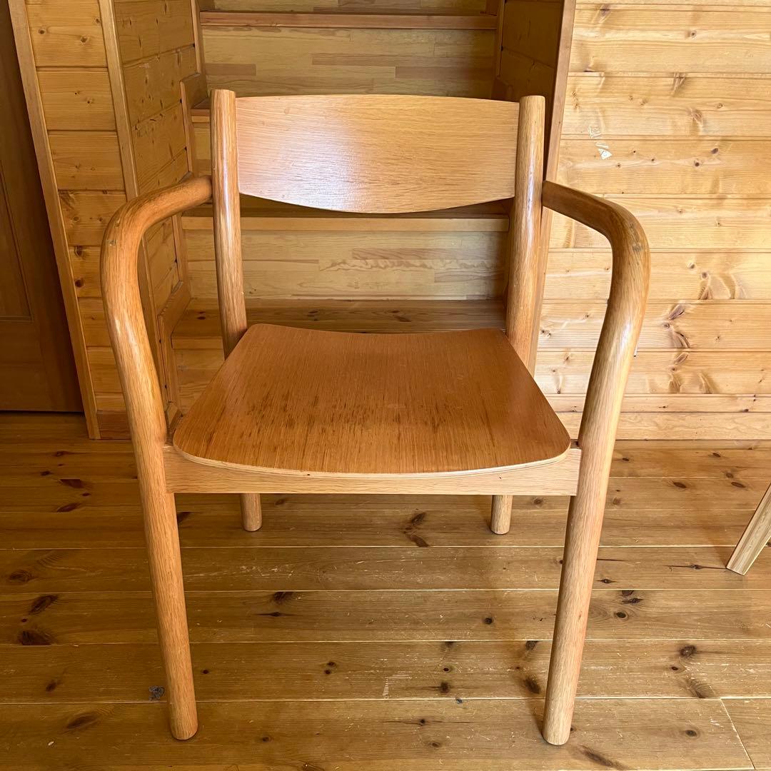 無印良品　オーク材アームチェア ダイニングチェア　Ａ