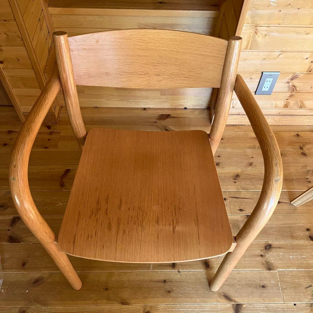 無印良品　オーク材アームチェア ダイニングチェア　Ａ