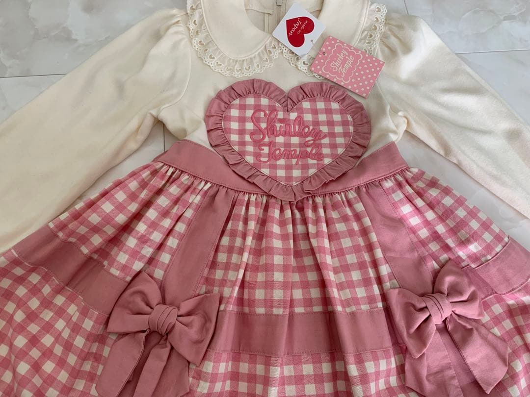 シャーリーテンプル♡新品未使用タグ付き♡ギンガムチェックピンクワンピース110