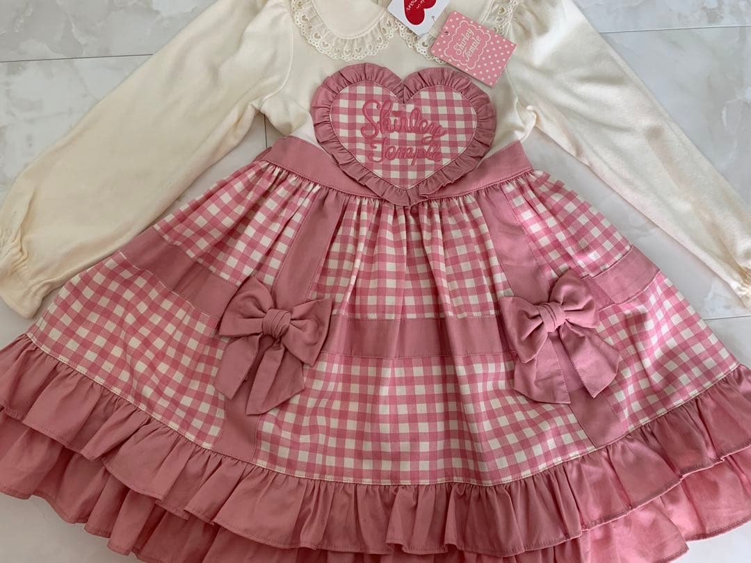 シャーリーテンプル♡新品未使用タグ付き♡ギンガムチェックピンクワンピース110