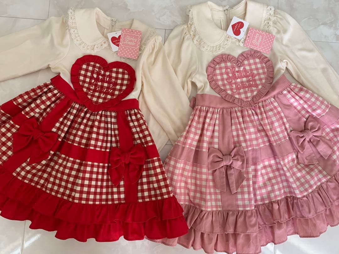 シャーリーテンプル♡新品未使用タグ付き♡ギンガムチェックピンクワンピース110