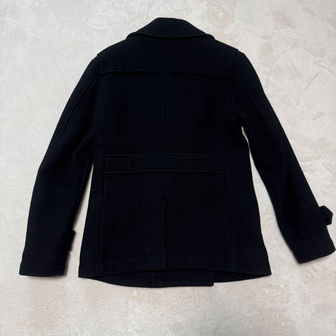 美品　バーバリーブラックレーベル　ピーコート ネイビー ラムウール