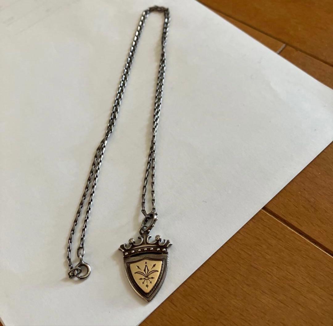 agete シルバー K10 盾型ネックレス