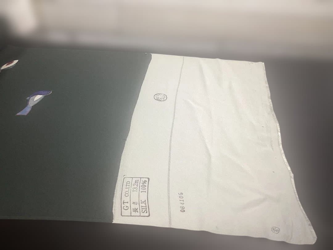 着物 反物 小鳥柄 長さ13.2m 絹100% 未使用品 982