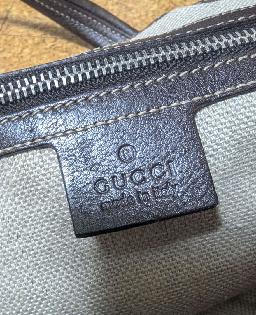 GUCCI グッチ GGキャンバス シェリーライン トートバッグ