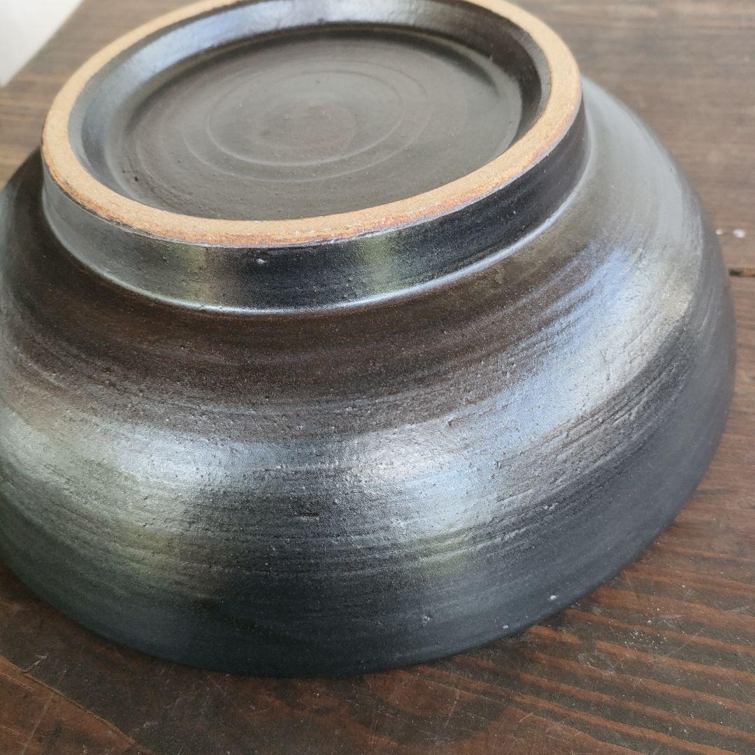 【希少】工房十鶴 24cm 8寸鉢 高さ8cm 重さ1kg 柄溝耕介やちむん沖縄
