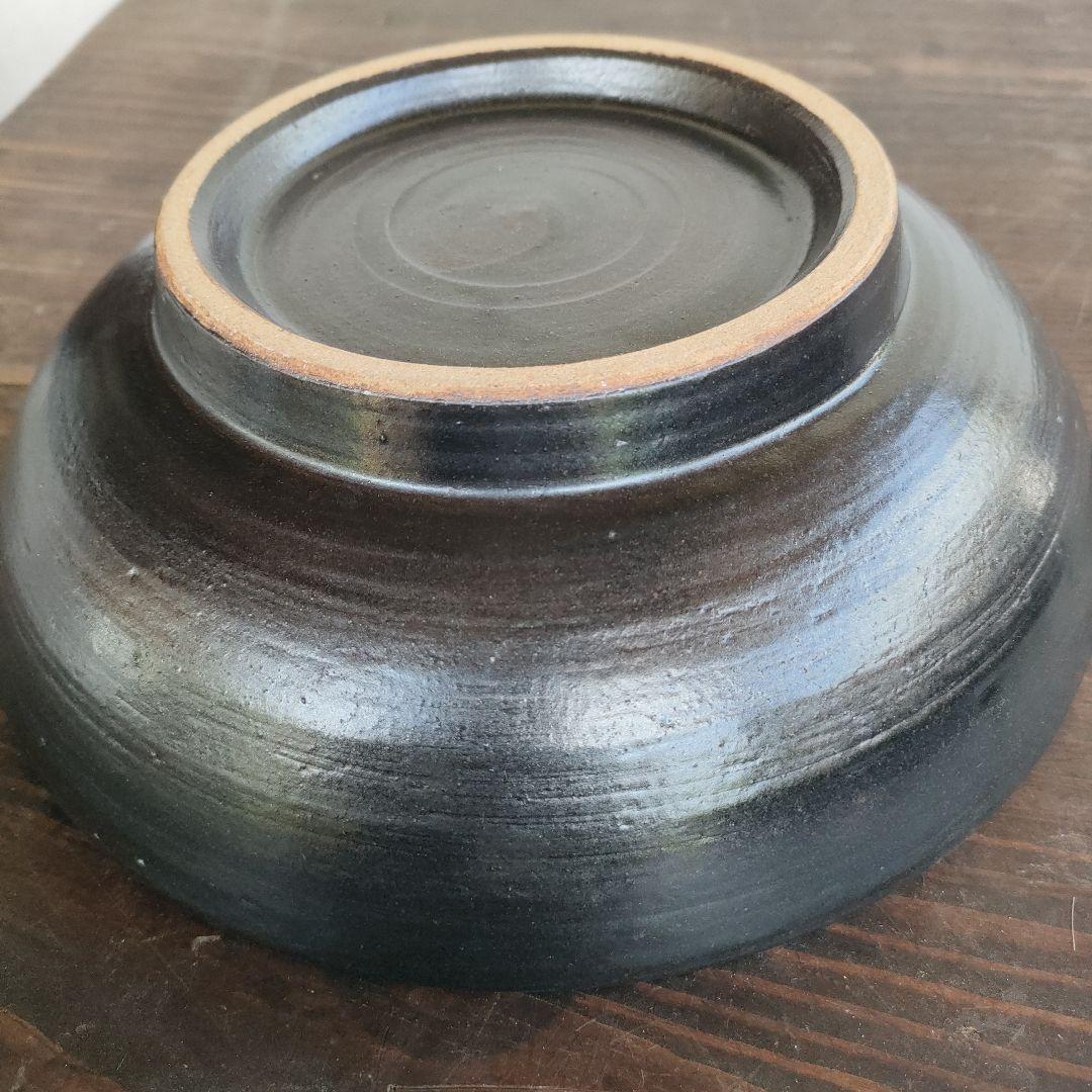 【希少】工房十鶴 24cm 8寸鉢 高さ8cm 重さ1kg 柄溝耕介やちむん沖縄