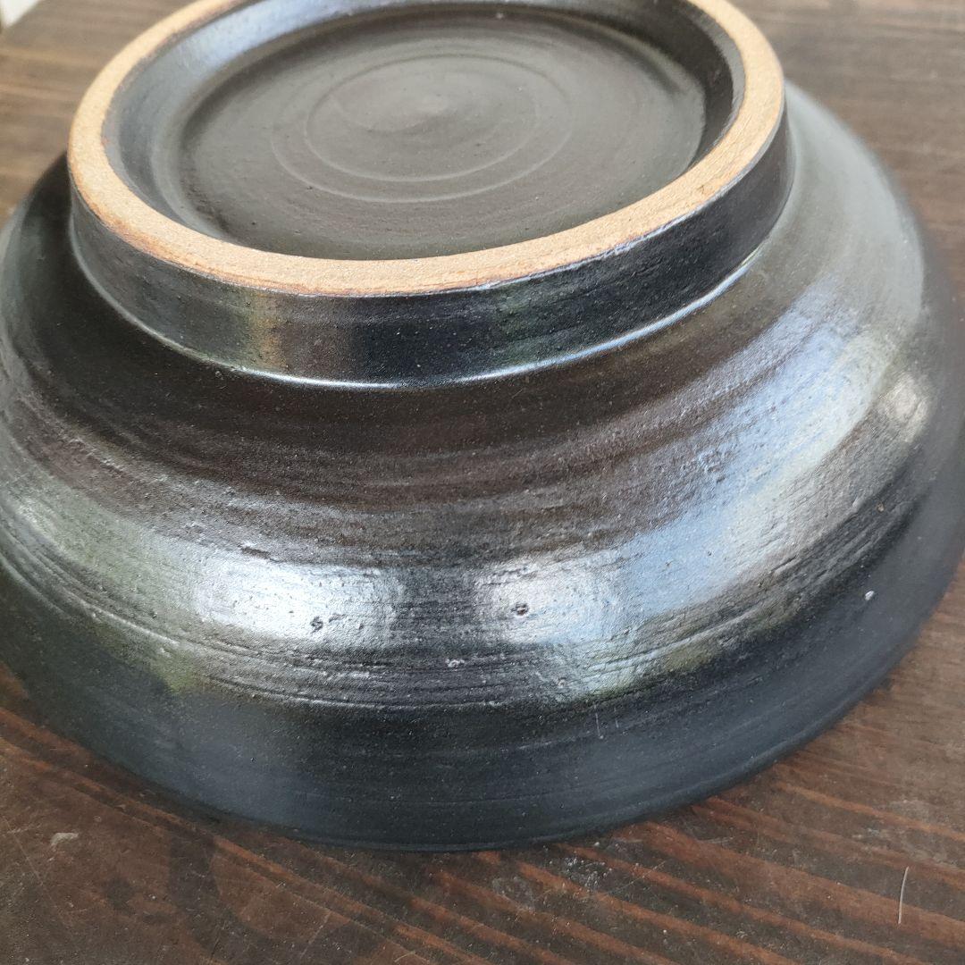 【希少】工房十鶴 24cm 8寸鉢 高さ8cm 重さ1kg 柄溝耕介やちむん沖縄