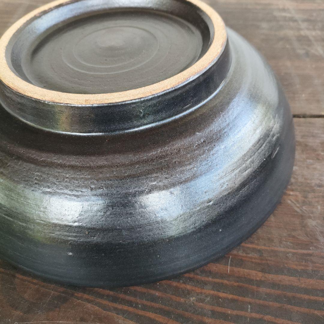 【希少】工房十鶴 24cm 8寸鉢 高さ8cm 重さ1kg 柄溝耕介やちむん沖縄