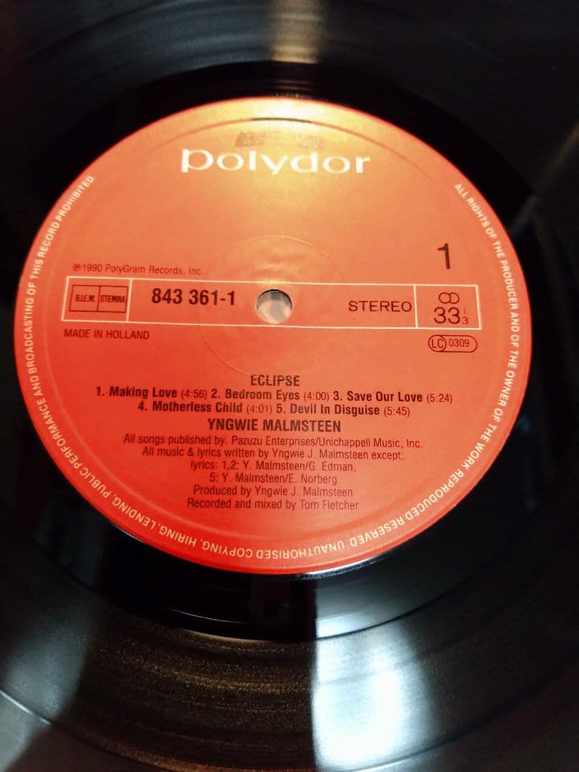 レア盤 美品 Yngwie イングヴェイ ECLIPSE レコード アナログ