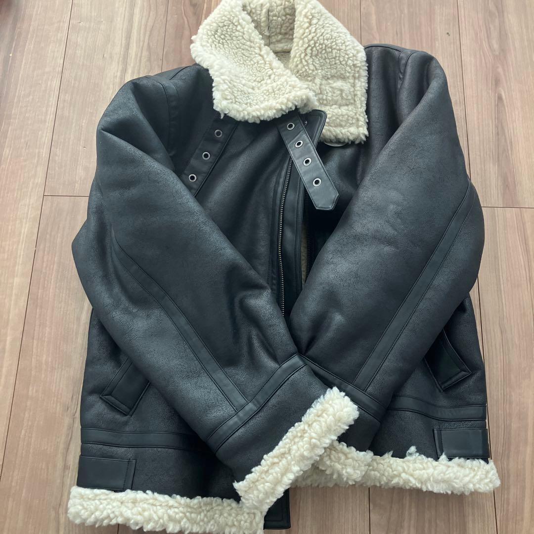 【未使用品】ungrid フェイクムートン ボアブルゾン