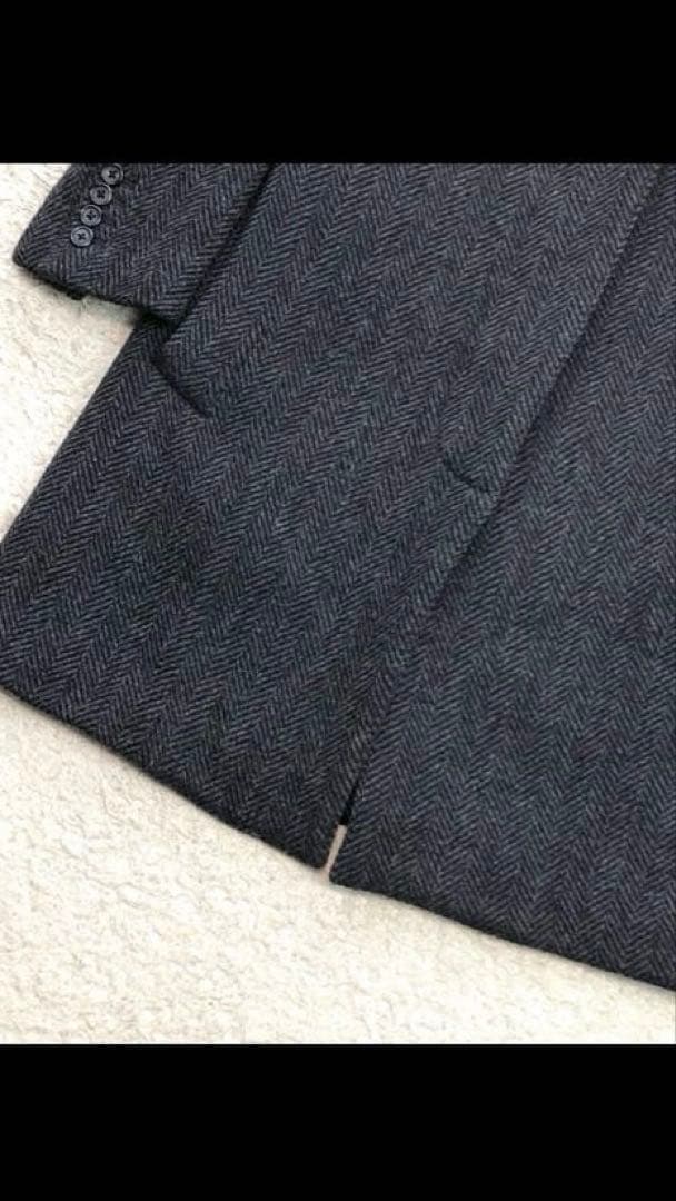 美品 マーガレットハウエル チェスターコート ヘリンボーン チェック 2 比翼