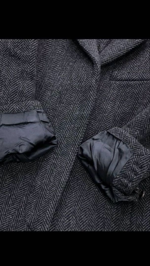 美品 マーガレットハウエル チェスターコート ヘリンボーン チェック 2 比翼