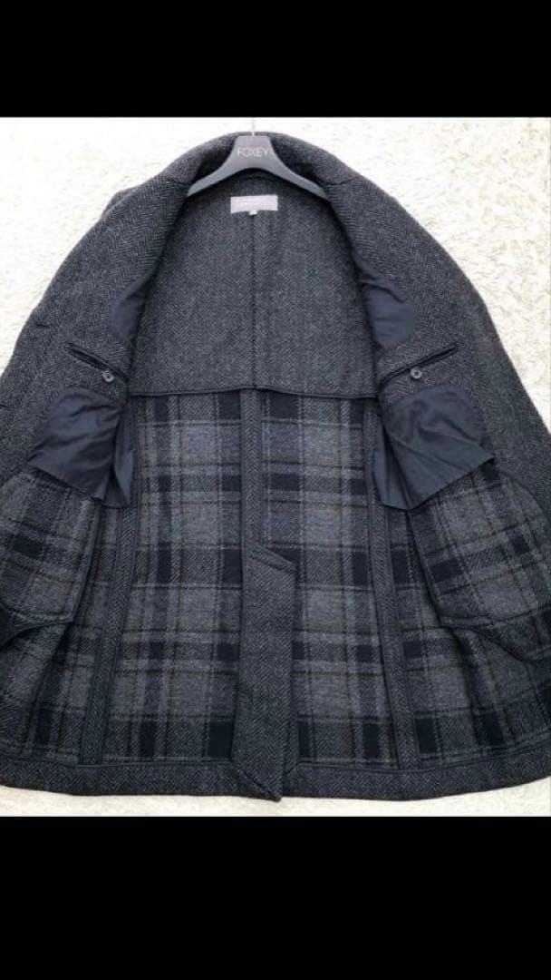 美品 マーガレットハウエル チェスターコート ヘリンボーン チェック 2 比翼