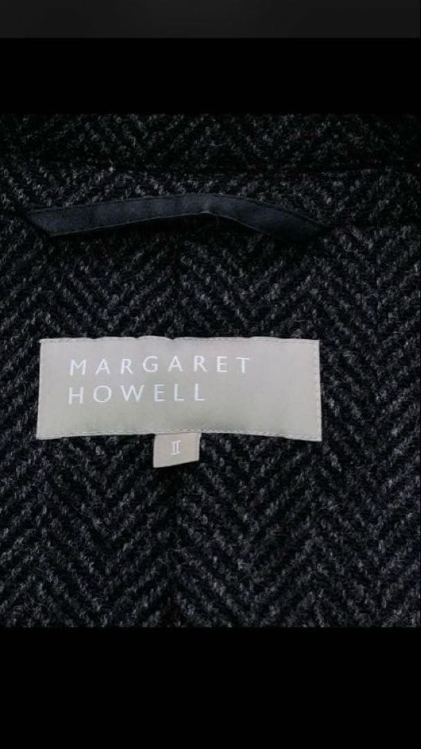 美品 マーガレットハウエル チェスターコート ヘリンボーン チェック 2 比翼