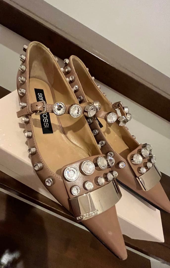 セルジオロッシ　Sergio Rossi フラットシューズ　ビジュー