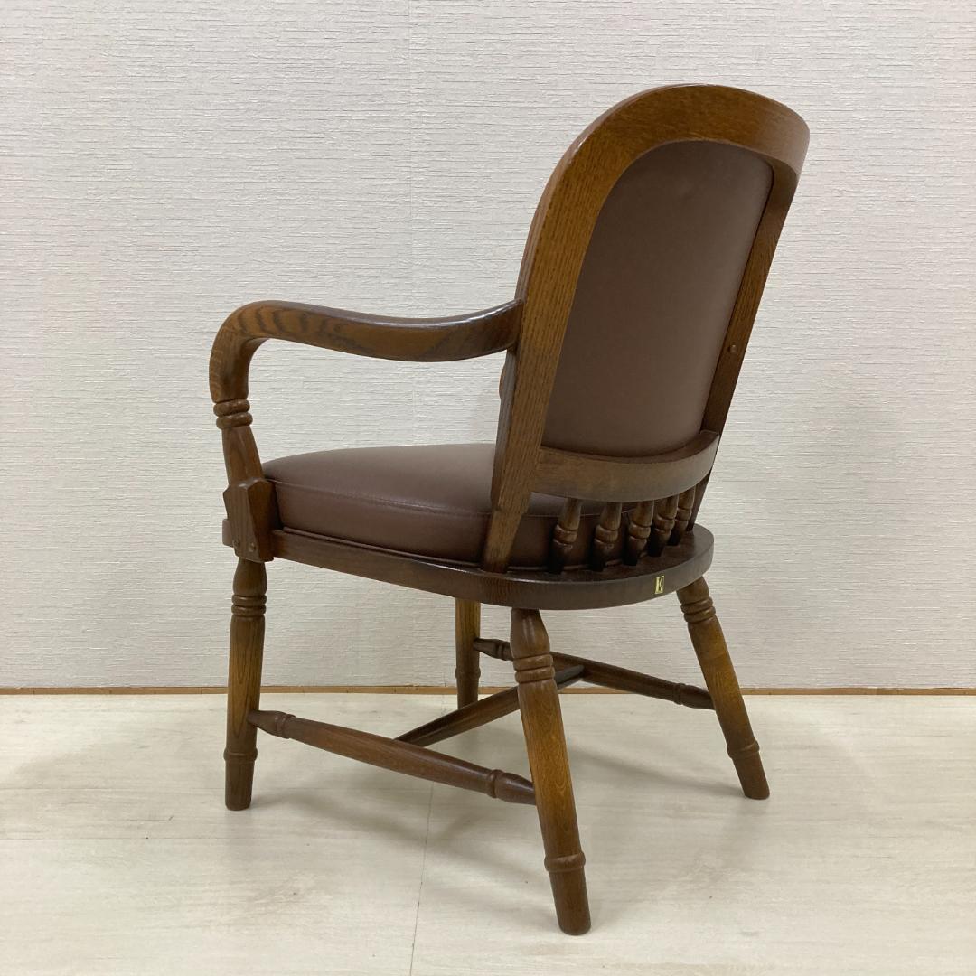 マッキーさん様用【飛騨産業】キツツキ　本革　アームチェア　ダイニングチェア　椅子