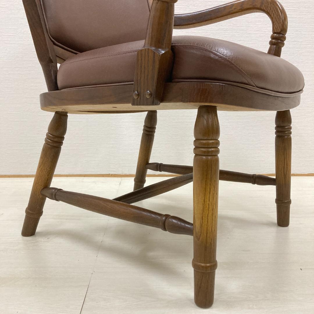 マッキーさん様用【飛騨産業】キツツキ　本革　アームチェア　ダイニングチェア　椅子