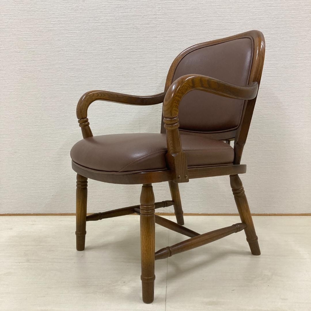 マッキーさん様用【飛騨産業】キツツキ　本革　アームチェア　ダイニングチェア　椅子