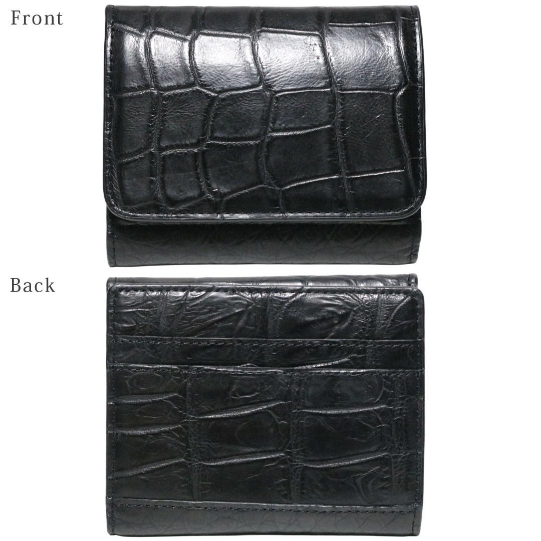 S04 本物 クロコダイル 三つ折り財布 新品 メンズ レディース 人気ブランド