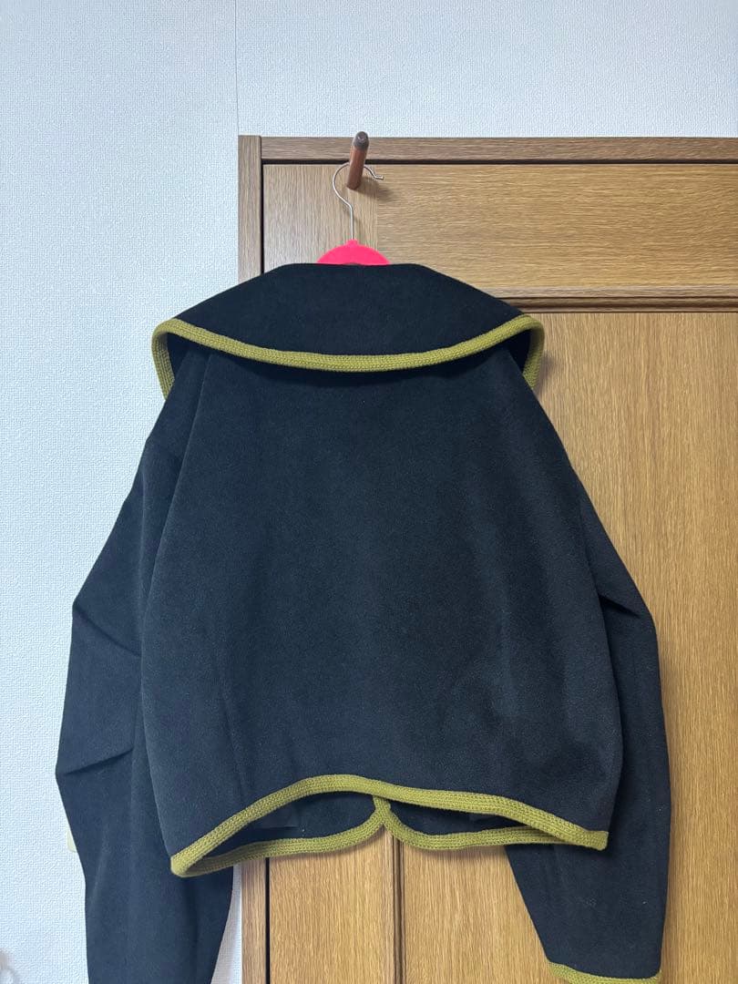 KUOSE ダブルブレスト チェスターコート 黒とオリーブグリーン