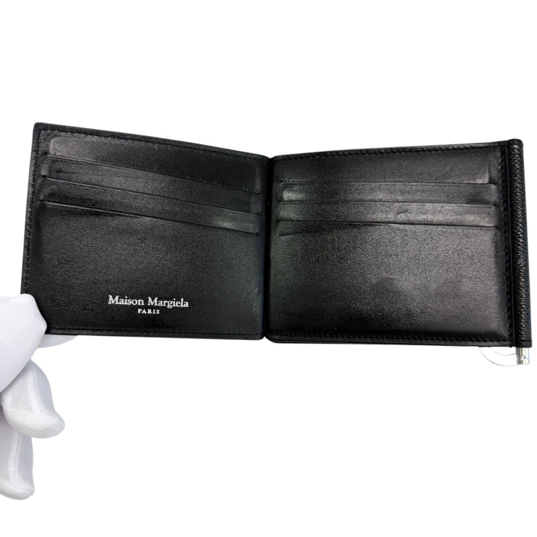 美品　マルジェラ　マネークリップ　4ステッチ　カードケース　ブラック　レザー