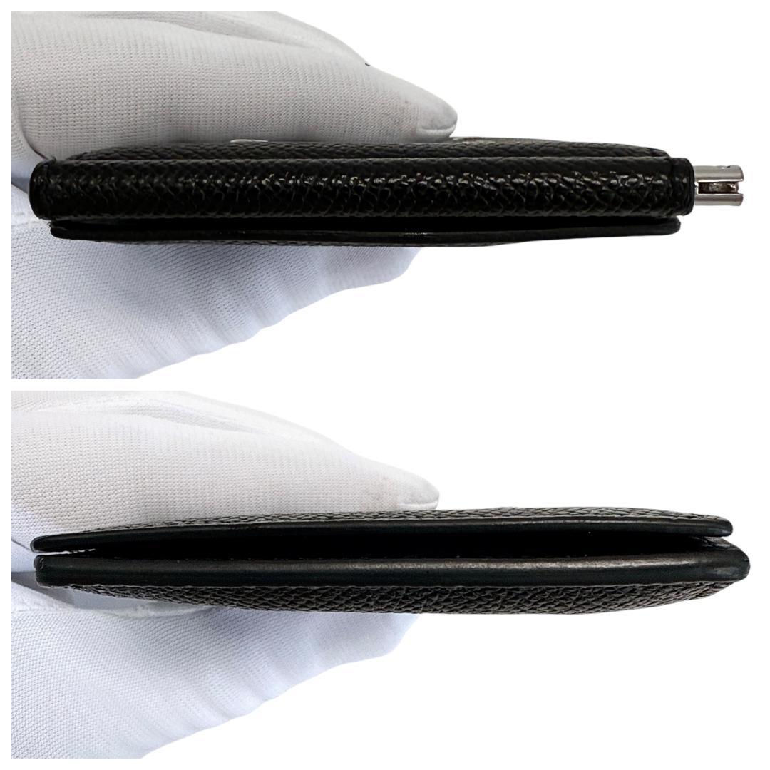 美品　マルジェラ　マネークリップ　4ステッチ　カードケース　ブラック　レザー