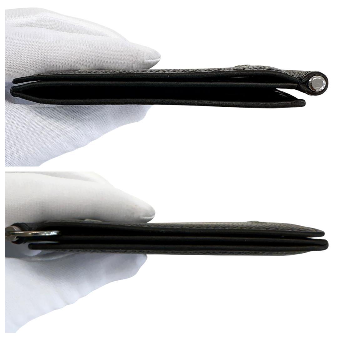 美品　マルジェラ　マネークリップ　4ステッチ　カードケース　ブラック　レザー