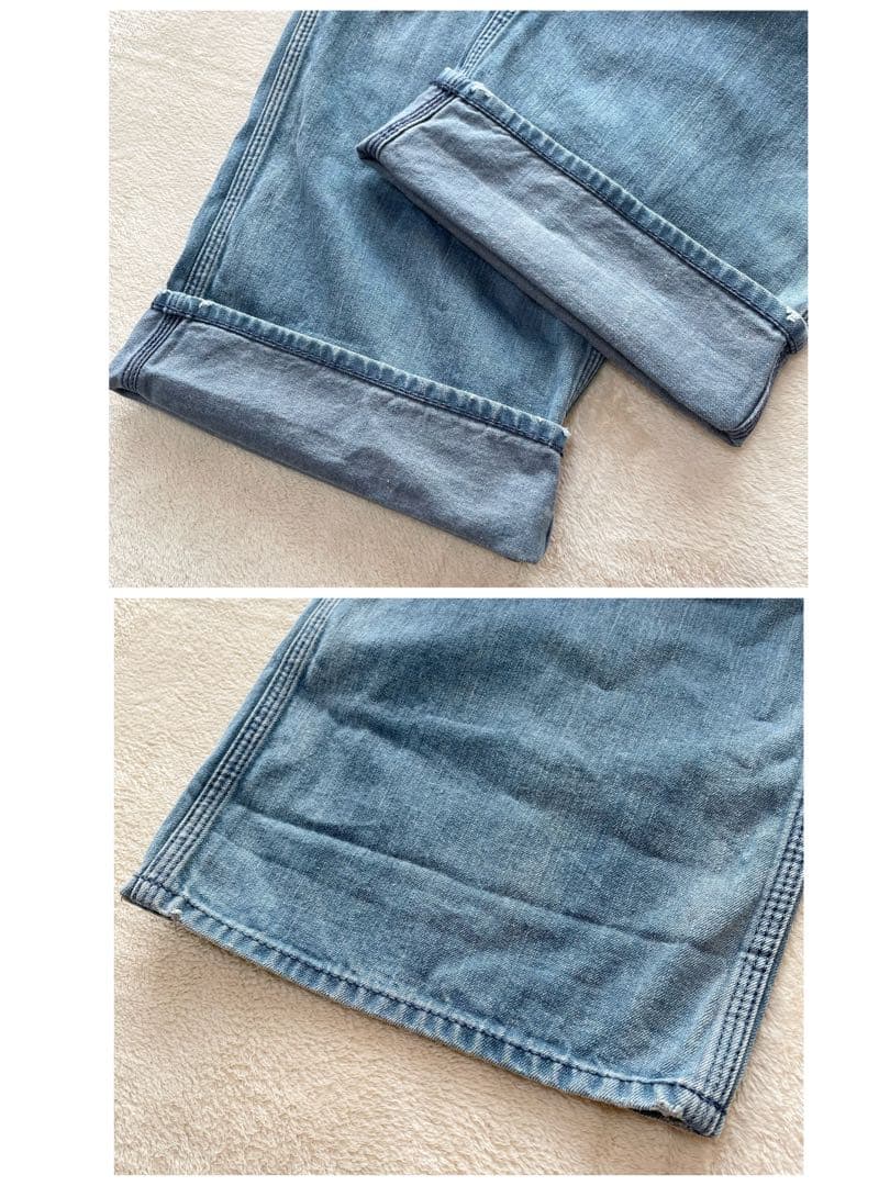 チマラ　オーバーオール　デニム　サロペット　インディゴ　ダメージ