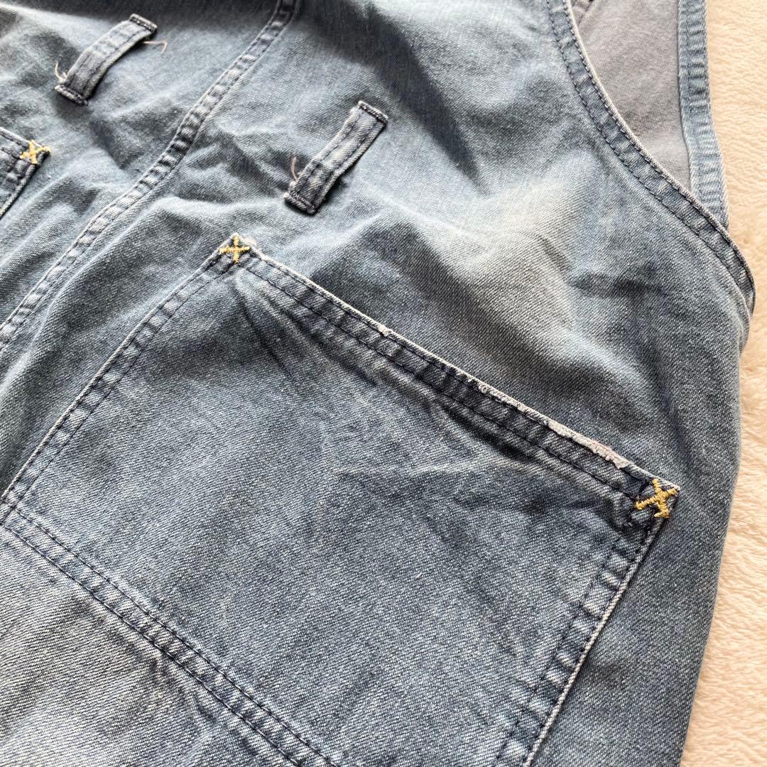 チマラ　オーバーオール　デニム　サロペット　インディゴ　ダメージ