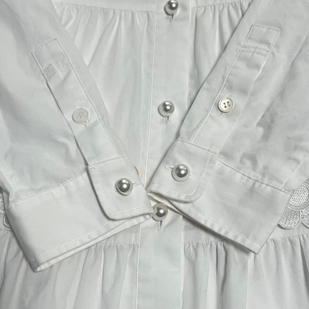 新品タグ付 千葉由佳✕Chesty フラワーレースシャツワンピース 白　サイズ1