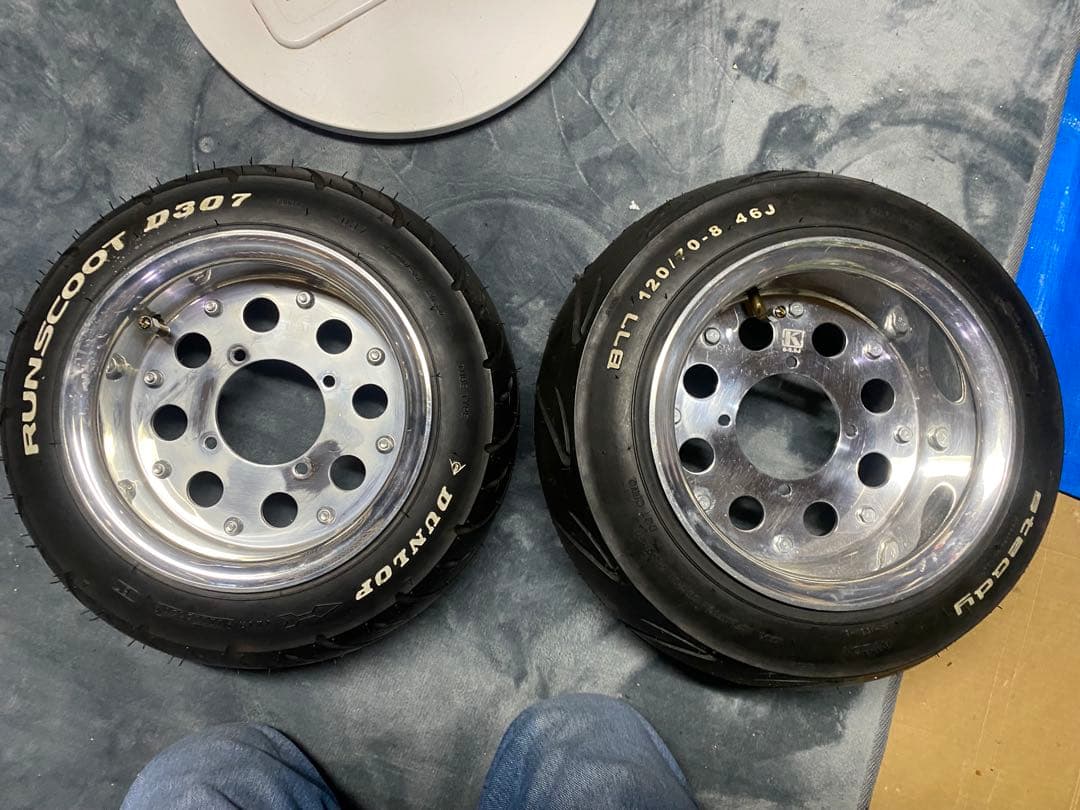 ホンダモンキーゴリラケップスピード8インチ4j 5.5jホイールタイヤ付き2本