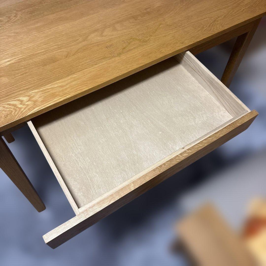 無印良品 木製 デスク 無垢材・オーク材　引き出し付き 学習机　⭐️値下げ依頼歓迎