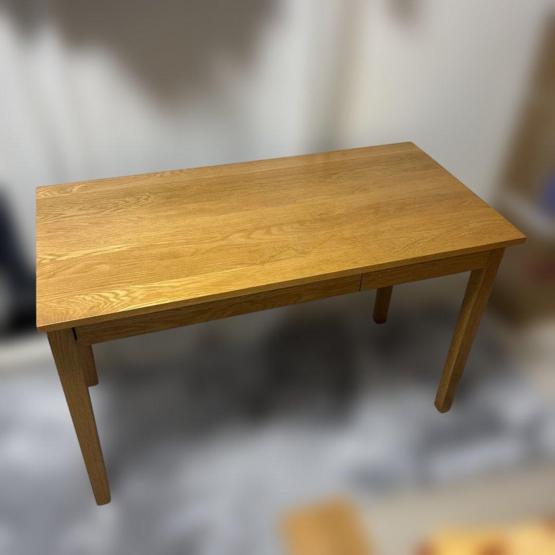 無印良品 木製 デスク 無垢材・オーク材　引き出し付き 学習机　⭐️値下げ依頼歓迎