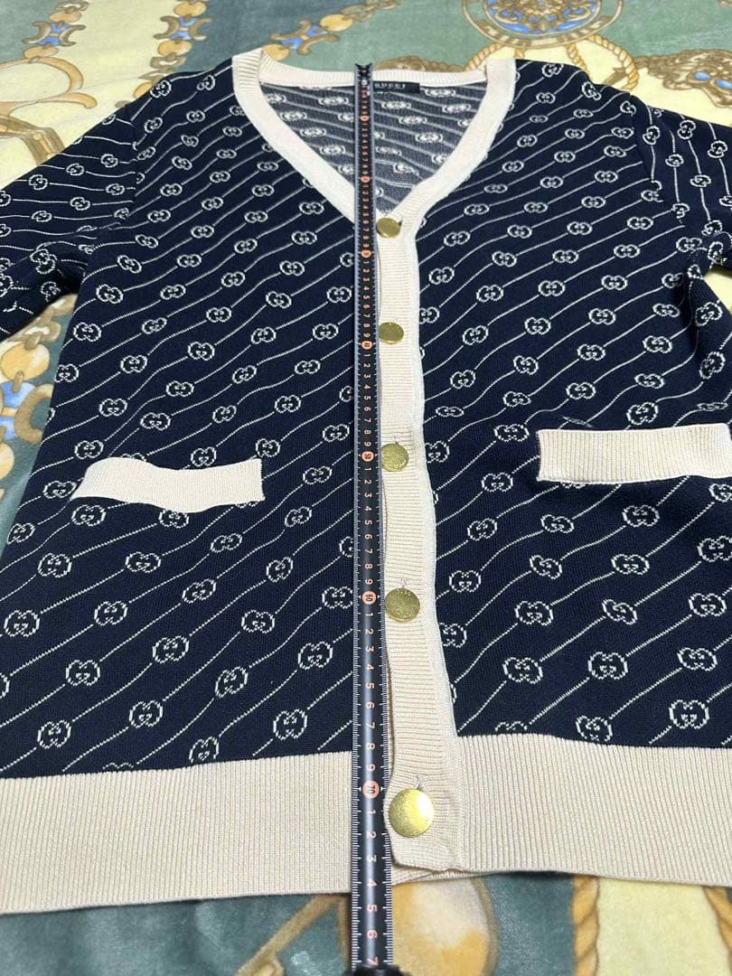 グッチ GG ダイアゴナル コットン＆シルク カーディガ