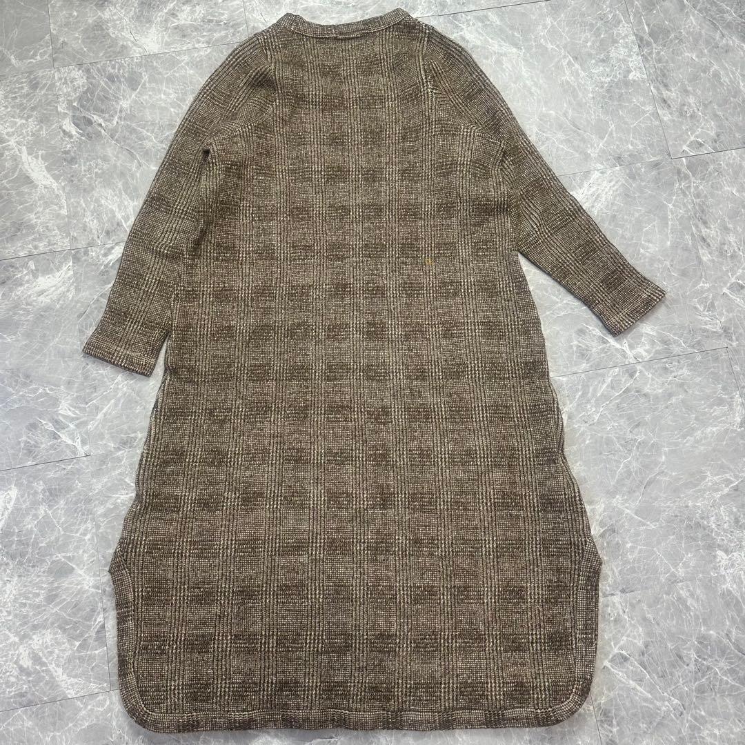 【美品】45R ジャージフラノ　ワンピース　現行　ウール　チェック　厚地