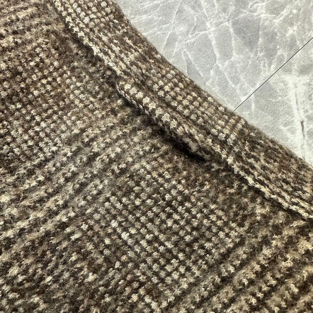 【美品】45R ジャージフラノ　ワンピース　現行　ウール　チェック　厚地