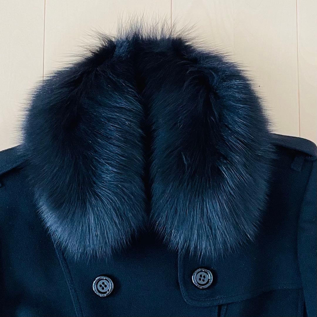 【極美品】Burberry　バーバリー　フォックスファーコート　ブラック38