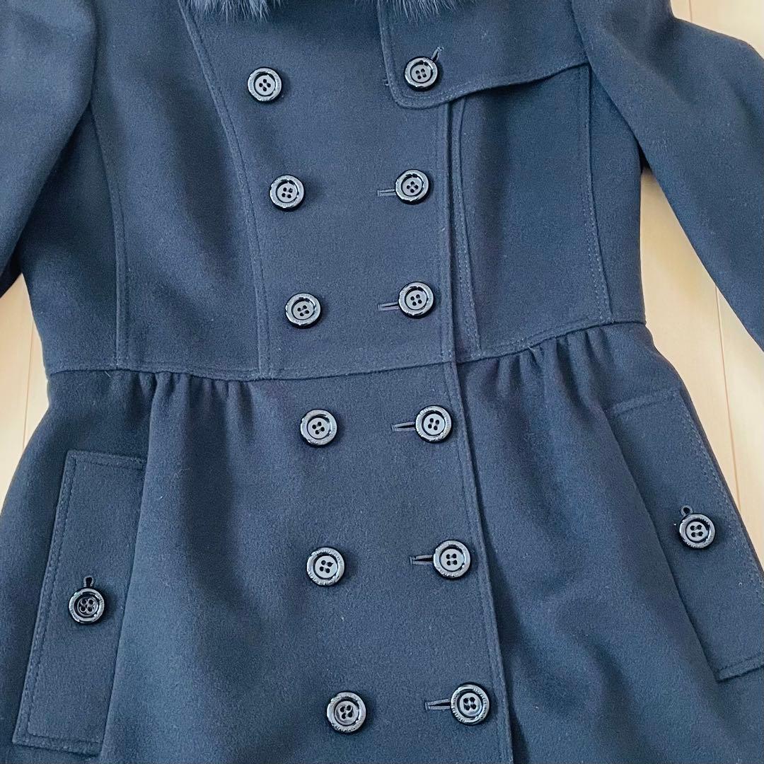 【極美品】Burberry　バーバリー　フォックスファーコート　ブラック38