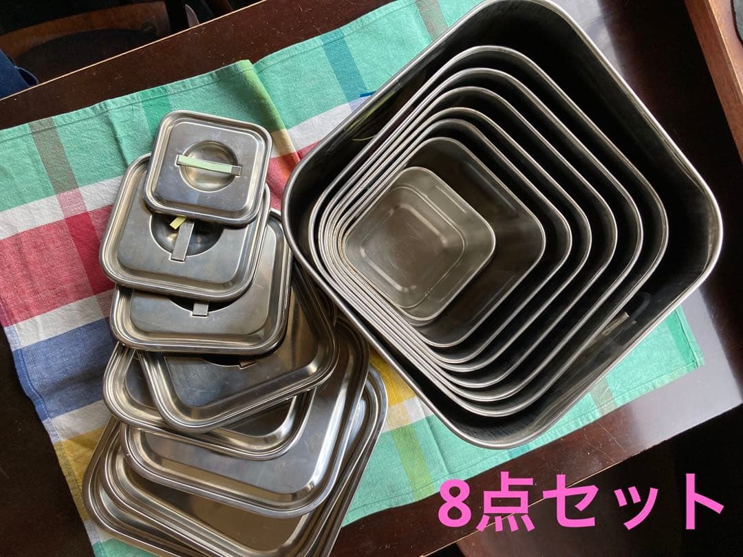 角　深型キッチンポット　8点セット蓋付き