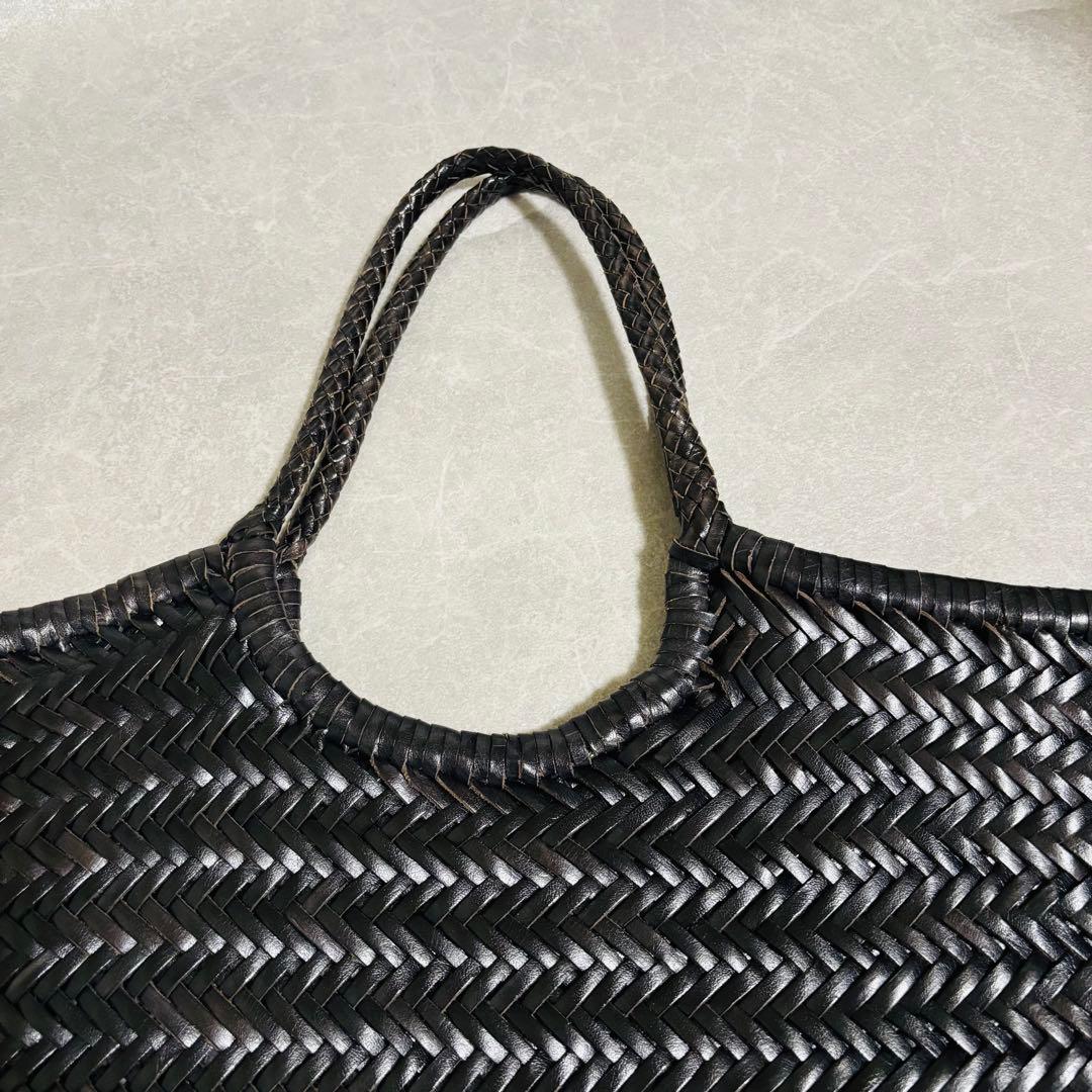 本革｜編込み ダークブラウン 大 ショルダーバッグ おでかけ 帰省 旅行 レザー